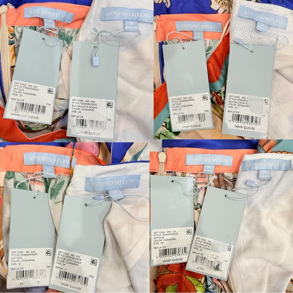 Antonio Melani NWT Evie Callista Ocean Blue Print Sleeveless Maxi Skirt Set $298 - Picture 16 of 16